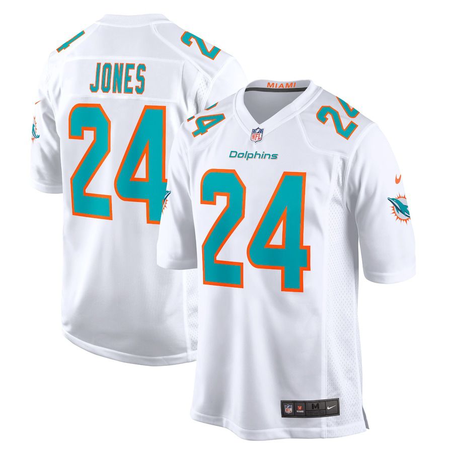 Men Miami Dolphins #24 Byron Jones Nike White Game NFL Jersey
